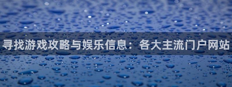 蓝冠娱乐登陆：寻找游戏攻略与娱乐信息：各大主流门户网站