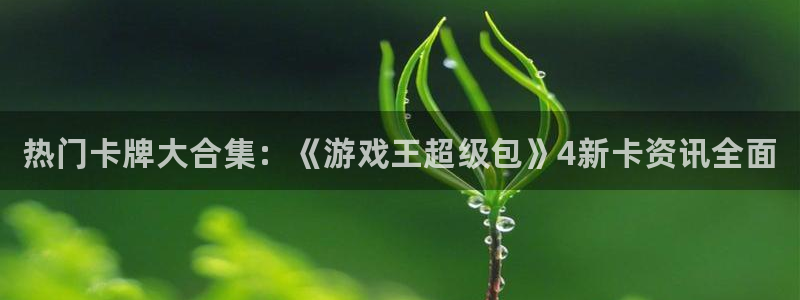 蓝冠娱乐注册测速：热门卡牌大合集：《游戏王超级包》4新卡资讯