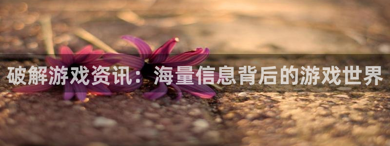 蓝冠娱乐平台登录线路：破解游戏资讯：海量信息背后的游戏世界