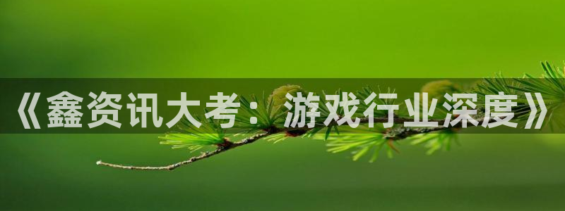 蓝冠娱乐官方登录网址：《鑫资讯大考：游戏行业深度》